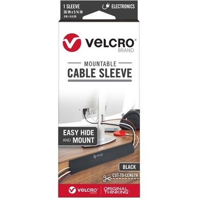 VELCRO&amp;reg; Mountable Cut-To-Length Cable Sleeves - Cable Sleeve - Black - 2