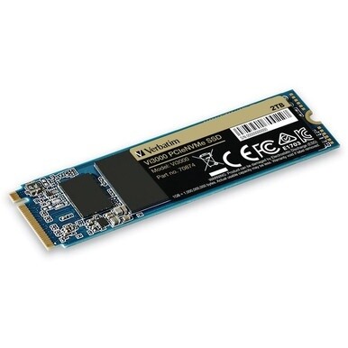 Verbatim Vi3000 2 TB Solid State Drive - M.2 2280 Internal - PCI Express NVMe (PCI Express NVMe 3.0 x4) - Notebook, Desktop PC Device Supported - 1200 TB TBW - 3000 MB/s Maximum Read Transfer Rate - 5