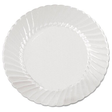 Classicware Plates, Plastic, 6&quot; dia, Clear, 18/Bag, 10 Bags/Carton