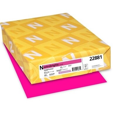 Astrobrights Color Card Stock - Fireball Fuchsia - Letter - 8 1/2&quot; x 11&quot; - 65 lb Basis Weight - Smooth - 250 / Pack - Acid-free, Lignin-free, Durable, Heavyweight - Fireball Fuchsia