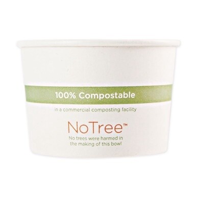 No Tree Paper Bowls, 8 oz, 3.4&quot; Diameter x 2.3&quot;h, Natural, Sugarcane, 1,000/Carton