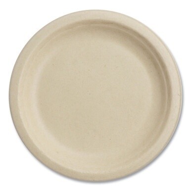 Fiber Plates, 7&quot; dia, Natural, 1,000/Carton