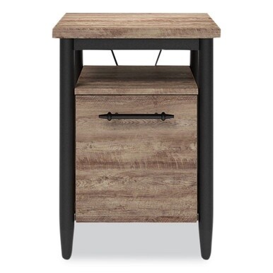 Thomasville Breslyn One-Drawer Vertical File Cabinet, with Shelf, Letter/Legal, Crosscut Hickory, 16&quot; x 20&quot; x 22.2&quot;