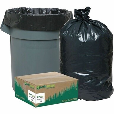 Berry Reclaim Heavy-Duty Recycled Can Liners - Small Size - 10 gal Capacity - 24" Width x 23" Length - 0.85 mil (22 Micron) Thickness - Low Density - Black - Plastic - 500/Carton - Recycled