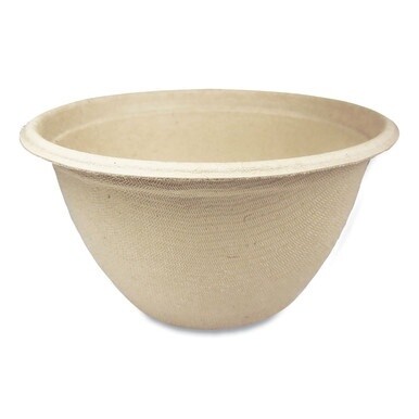 Fiber Bowls, 12 oz, 4.5" dia x 2.5" h, Natural, Paper, 500/Carton