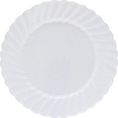 Classicware 9" Round Dinner Plates - 12 / Pack - Disposable - White - Polystyrene, Plastic Body - 15 / Carton