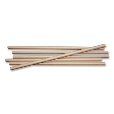 Sustainable Kraft Paper Straws, 8&quot;, 6,000/Carton