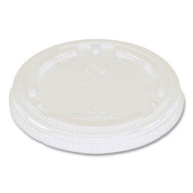 PLA Lids for Fiber Cups, 3.1&quot; Diameter x 0.4&quot;h, Clear, Plastic, 1,000/Carton