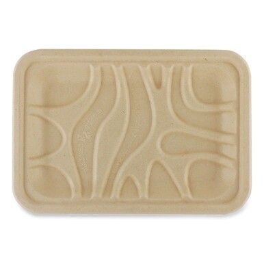 Fiber Trays, 5.7 x 8.2 x 0.6, Natural, Paper, 500/Carton