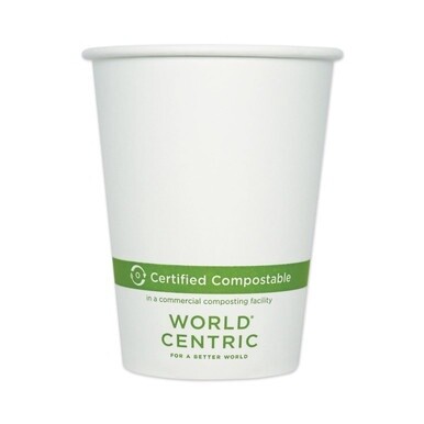 Paper Hot Cups, 12 oz, White, 1,000/Carton