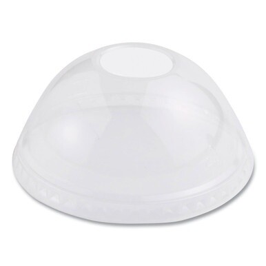 PLA Clear Cold Cup Lids, Dome Lid, Fits 9 oz to 24 oz Cups, 1,000/Carton