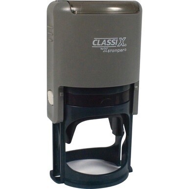 Xstamper Classix Custom Round Stamp - Custom Message Stamp - 1.62&quot; Impression DiameterPlastic, Rubber - 1 Each