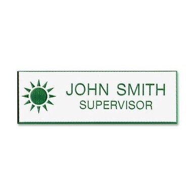Xstamper Standard Logo Name Badges - 1 Each - 3" Width x 1" Height - Plastic
