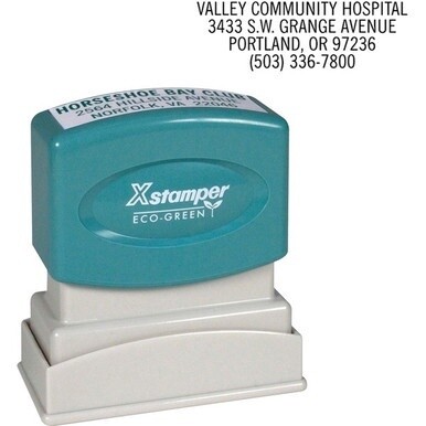 Xstamper Custom Return Address Pre-inked Stamp - Custom Message Stamp - 0.50&quot; Impression Width x 1.62&quot; Impression Length - 50000 Impression(s) - Recycled - 1 Each