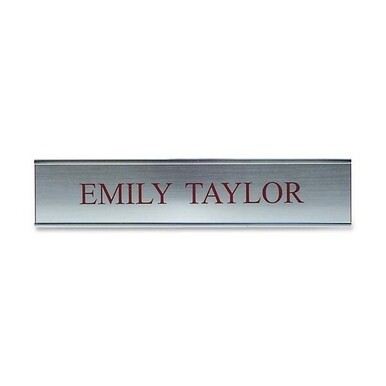 Xstamper Framed Standard Aluminum Wall Sign - 1 Each - 10" Width x 2" Height - Wall Mountable - Indoor, Outdoor - Aluminum - Silver