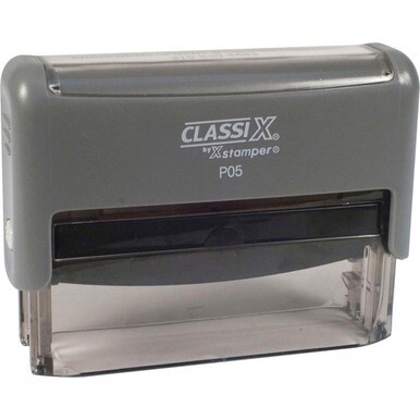 Xstamper Classix Custom Address Stamps - Custom Message Stamp - 0.31&quot; Impression Width x 2.75&quot; Impression LengthPlastic, Rubber - 1 Each