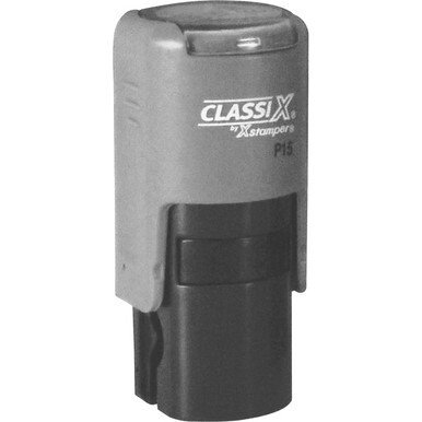Xstamper Classix Custom Round Stamp - Custom Message Stamp - 0.56&quot; Impression DiameterPlastic, Rubber - 1 Each