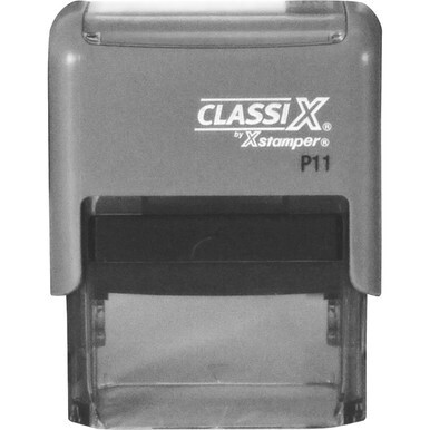 Xstamper Classix Custom Address Stamps - Custom Message Stamp - 0.50&quot; Impression Width x 1.50&quot; Impression LengthPlastic, Rubber - 1 Each