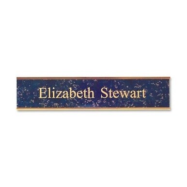 Xstamper Framed Standard Aluminum Wall Sign - 1 Each - 10&quot; Width x 2&quot; Height - Wall Mountable - Indoor, Outdoor - Aluminum - Gold