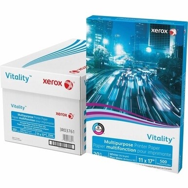 Xerox Vitality Multipurpose Printer Paper - 92 Brightness - 11&quot; x 17&quot; - 20 lb Basis Weight - 75 g/m&amp;#178; Grammage - 5 / Carton - 500 Sheets per Ream - ColorLok Technology, Jam-free, Plain - White