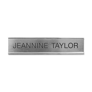 Xstamper Standard Aluminum Desk Sign - 1 Each - 10&quot; Width x 2&quot; Height - Aluminum - Silver