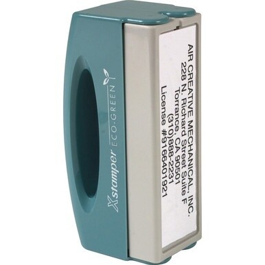 Xstamper Pre-inked Large Pocket Stamp - Custom Message Stamp - 0.62&quot; Impression Width x 2.44&quot; Impression LengthPlastic - Recycled - 1 Each