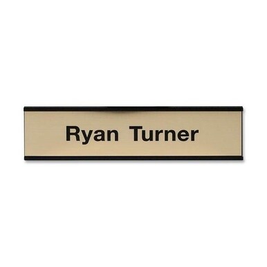 Xstamper Framed Standard Aluminum Wall Sign - 1 Each - 8" Width x 2" Height - Wall Mountable - Indoor, Outdoor - Aluminum - Black