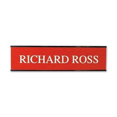 Xstamper Framed Standard Aluminum Wall Sign - 1 Each - 8" Width x 2" Height - Wall Mountable - Indoor, Outdoor - Aluminum - Silver