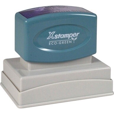 Xstamper Large Custom Endorsement Stamp - Custom Message Stamp - 1.50&quot; Impression Width x 2.50&quot; Impression Length - 50000 Impression(s) - Recycled - 1 Each