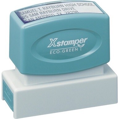 Xstamper Custom Business Address Stamp - Custom Message Stamp - 0.62&quot; Impression Width x 2.44&quot; Impression Length - 50000 Impression(s) - Recycled - 1 Each