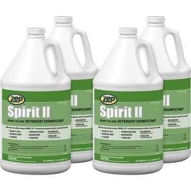 Zep Spirit II Detergent Disinfectant - Ready-To-Use - 128 fl oz (4 quart)Bottle - 4 / Carton - Multi