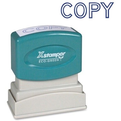 Xstamper COPY Title Stamp - Message Stamp - "COPY" - 0.50" Impression Width x 1.63" Impression Length - 100000 Impression(s) - Blue - Recycled - 1 Each