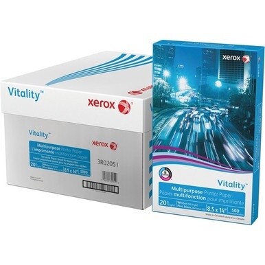 GSA MAS Xerox Vitality Multipurpose Printer Paper - White - 92 Brightness - 8 1/2" x 14" - 20 lb Basis Weight - Smooth - 10 / Carton - White