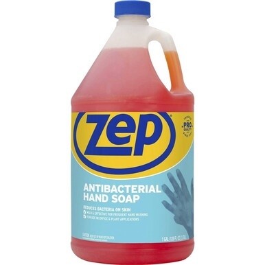 Zep Antimicrobial Hand Soap - Fresh Clean ScentFor - 1 gal (3.8 L) - Kill Germs, Bacteria Remover, Soil Remover - Hand - Antibacterial - Orange - Non-abrasive, Solvent-free, Residue-free, Quick Rinse 
