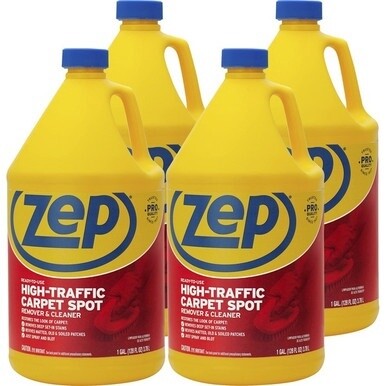 Zep High-Traffic Carpet Spot Remover &amp; Cleaner - 128 fl oz (4 quart) - 4 / Carton - Red
