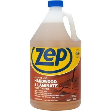 Zep Hardwood &amp; Laminate Floor Cleaner - For Multipurpose - 128 fl oz (4 quart) - Fresh ScentBottle - 1 Each - Residue-free - Brown