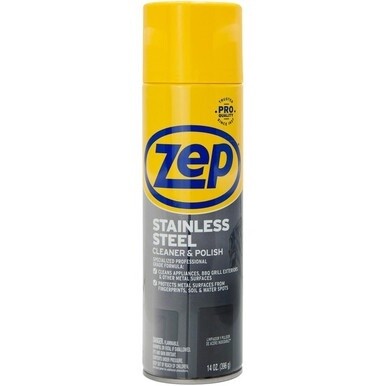 Zep Stainless Steel Polish - For Stainless Steel, Aluminum, Countertop, Appliance, Kitchen - 14 fl oz (0.4 quart) - 1 Each - Rust Resistant, Corrosion Resistant - Chrome, Black