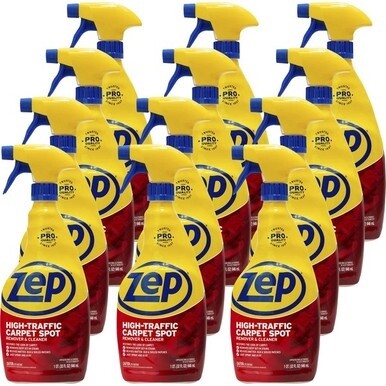 Zep High-Traffic Carpet Cleaner - 32 fl oz (1 quart) - 12 / Carton - Red
