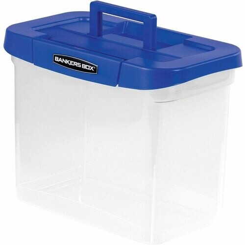 Bankers Box Heavy Duty Portable Plastic File Box - Internal Dimensions: 11.75" Width x 6.75" Depth x 10.75" Height - External Dimensions: 14.3" Width x 8.6" Depth x 11.1" Height - Media Size Supported