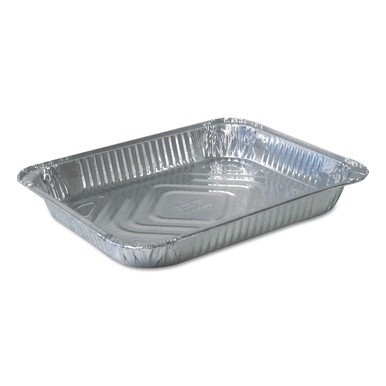 Aluminum Steam Table Pans, Half-Size Shallowâ€”79.5 oz., 1.69&quot; Deep, 10.38 x 12.75, 100/Carton