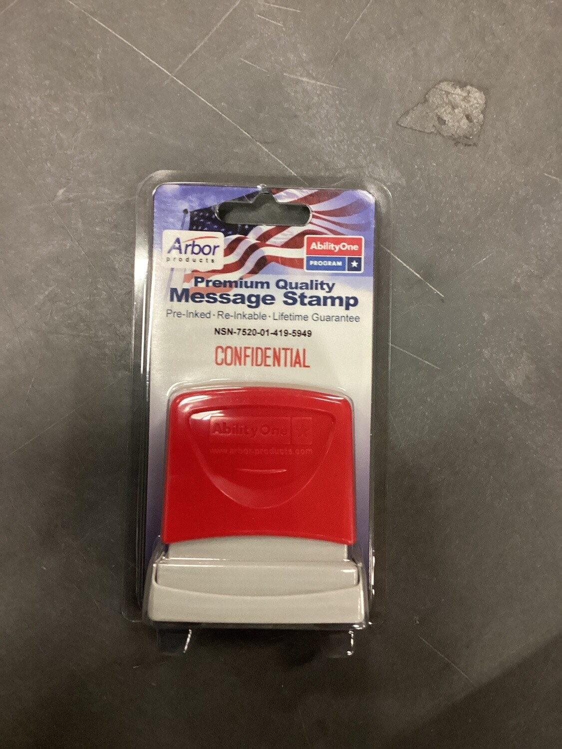 ABILITYONE 7520014195949 7520-01-419-5949 Message Stamp, Pre-Inked "Confidential", Red Ink