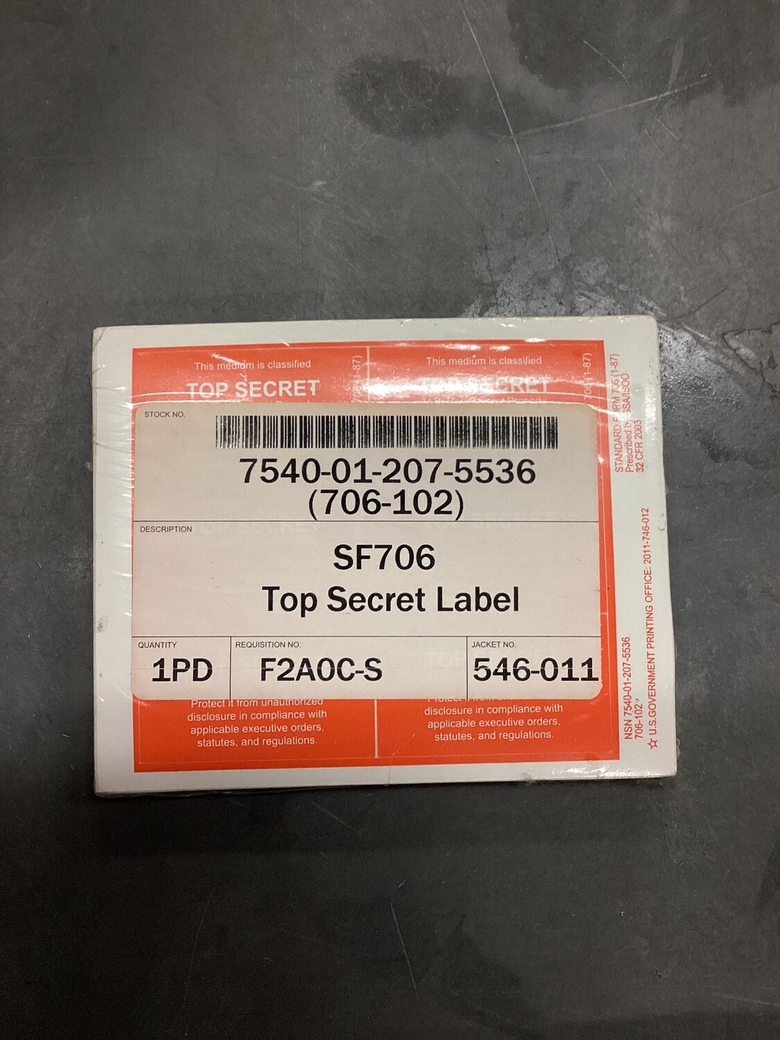SF 706 Label Top Secret