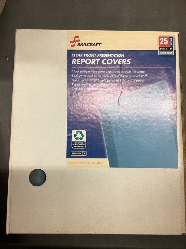 7510015664140 Report Cover Blue Clear Front A1 25/Box