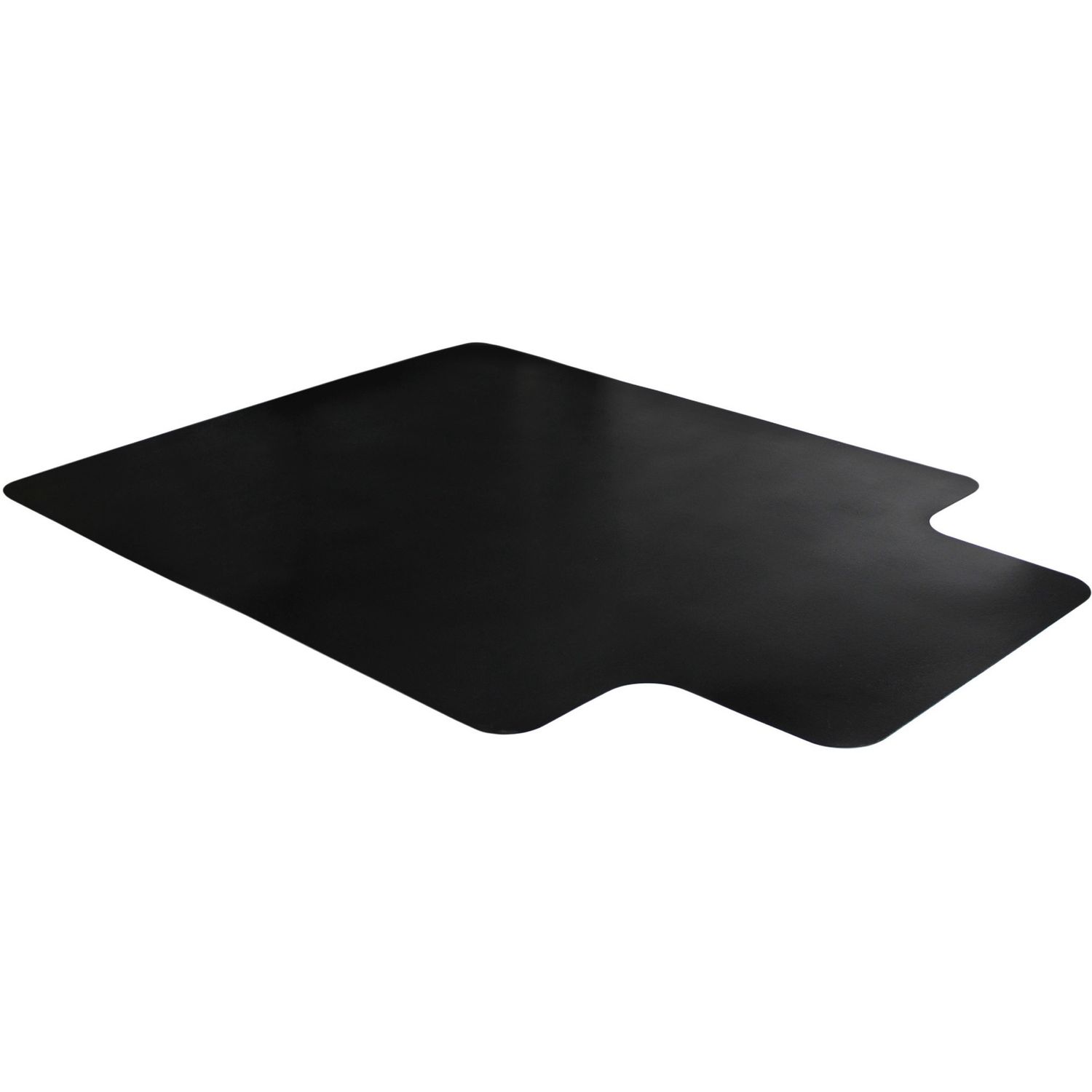 Advantagemat Black Vinyl Lipped Chair Mat for Hard Floor - 45" x 53" - Hard Floor - 53" Length x 45" Width x 80 mil Depth x 80 mil Thickness - Lip Size 25" Length x 12" Width - Lipped - Classic - Poly