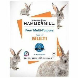 Hammermill Fore Multipurpose Copy Paper - White - 96 Brightness - Letter - 8 1/2" x 11" - 24 lb Basis Weight - 10 / Carton - Jam-free, Archival-safe - White