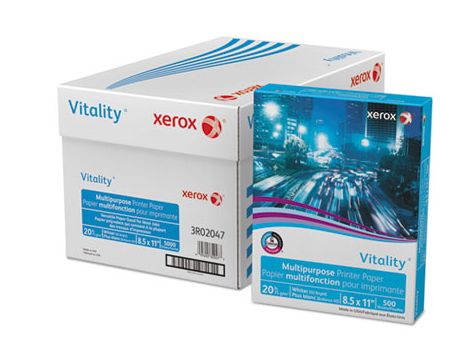 Vitality Multipurpose Print Paper, 92 Bright, 20 lb Bond Weight, 8.5 x 11, White, 500 Sheets/Ream, 10 Reams/Carton