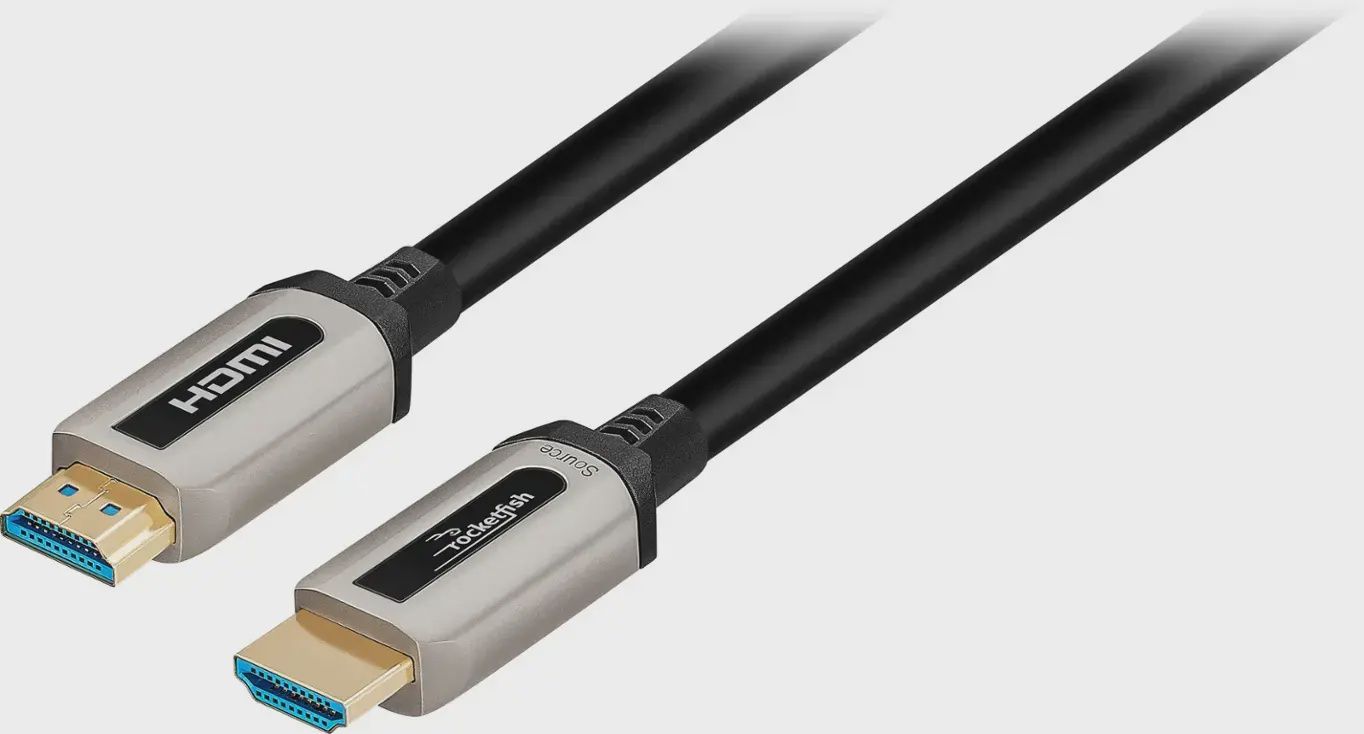 Rocketfish‚Ñ¢ - 100&#39; 4K UltraHD In-Wall Rated Fiber Optic HDMI Cable with HDR Support - Black