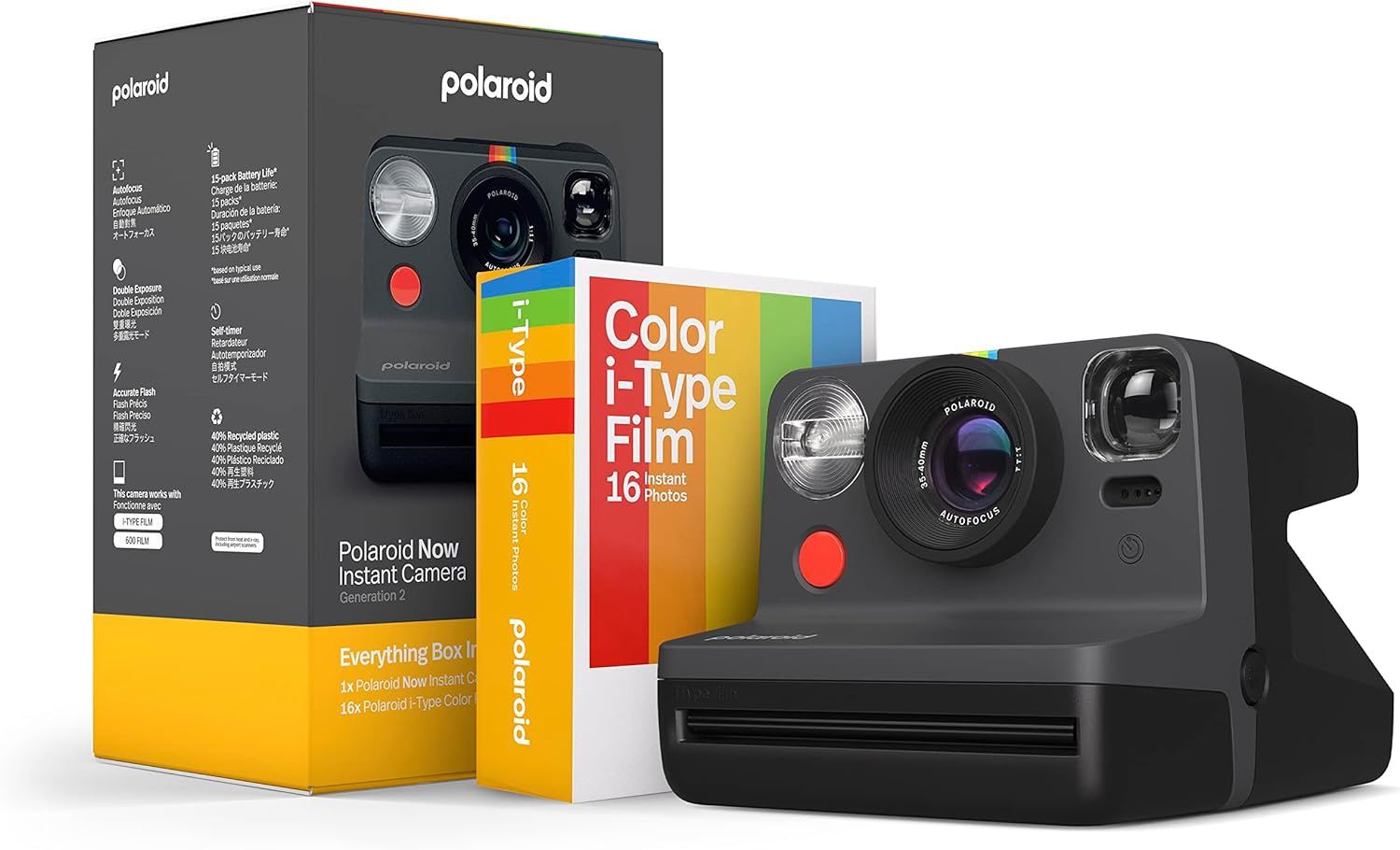 Polaroid Now 2nd Generation I-Type Instant Camera + Film Bundle