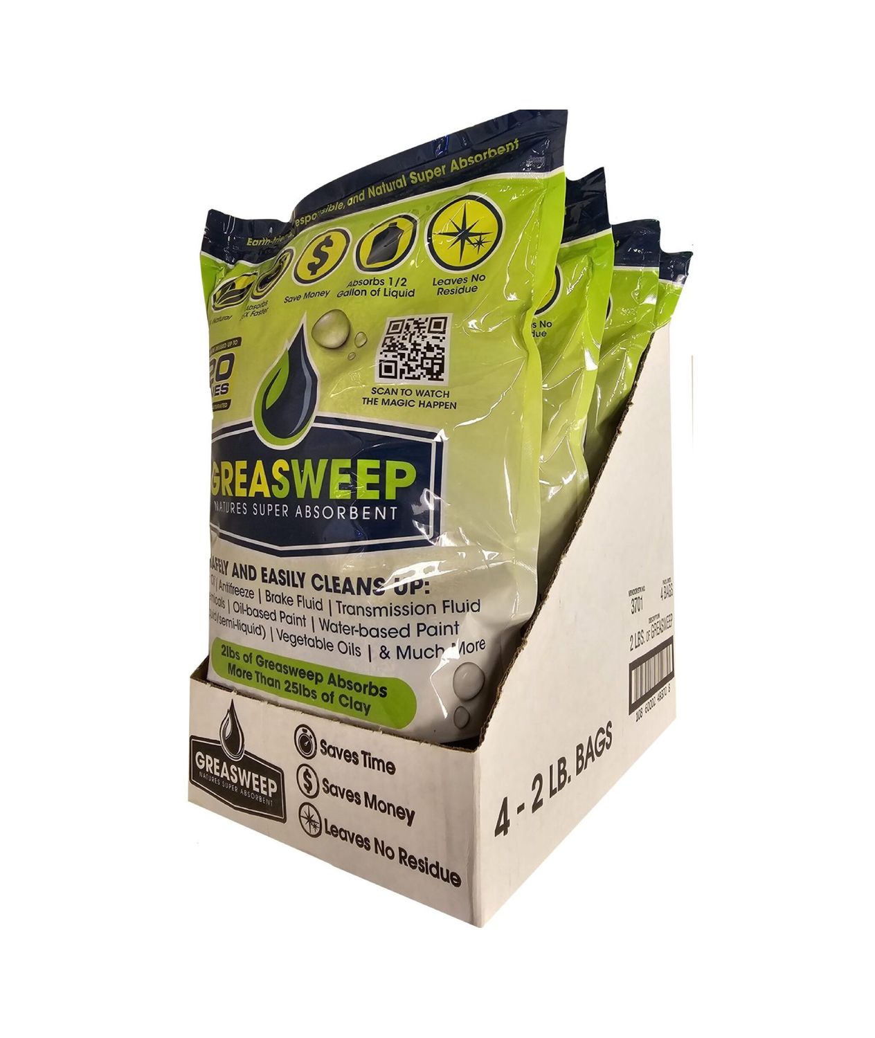 Greasweep Super Absorbent All Purpose Cleaner, 2lb Bag, 4 Pack