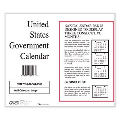 7510016649508, Perforated Monthly Wall Calendar, 11 x 9, White Sheets, 12-Month (Jan to Dec): 2025, 10/Pack